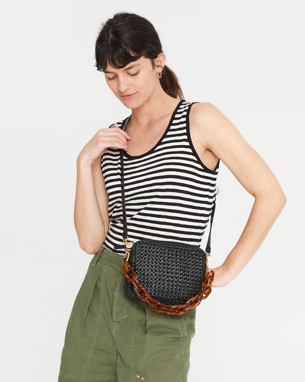 Clare Vivier Midi Sac Black Rattan