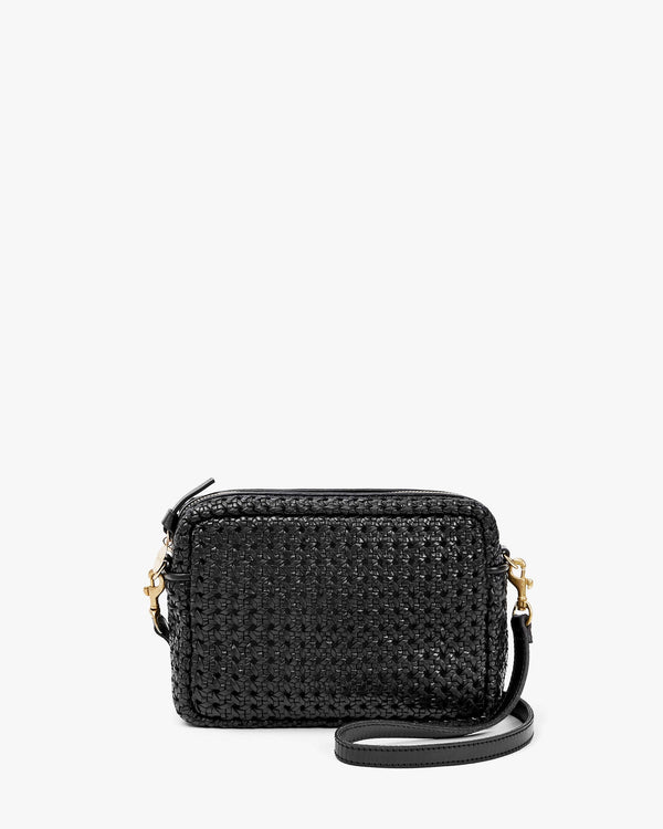 clare vivier Midi Sac Black Rattan