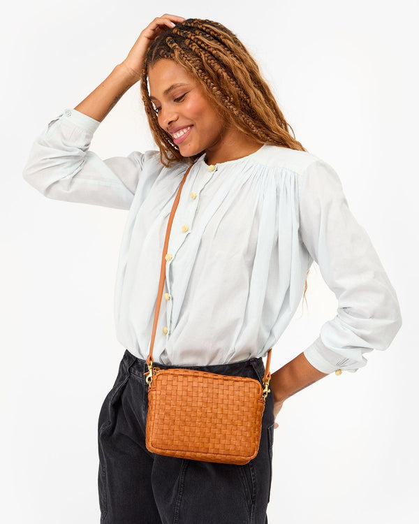 Clare Vivier Midi Sac Natural Woven Checker