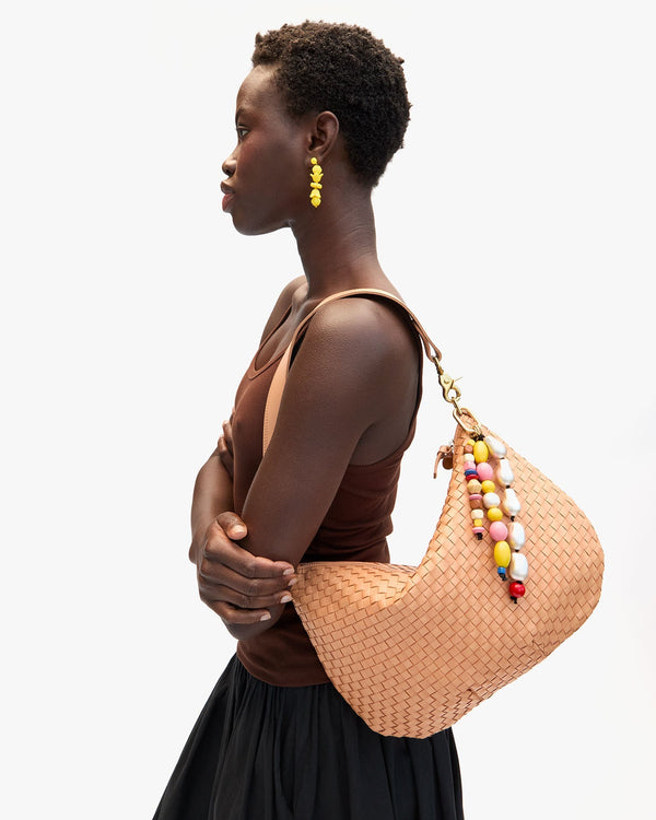 Clare Vivier Moyen Messenger Bisque Woven Checker