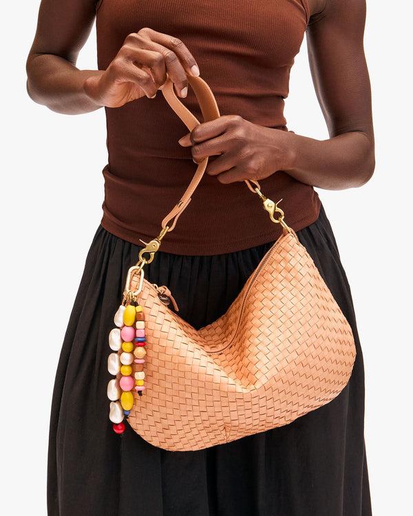 Clare Vivier Moyen Messenger Bisque Woven Checker