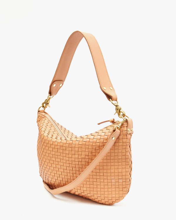 Clare Vivier Moyen Messenger Bisque Woven Checker