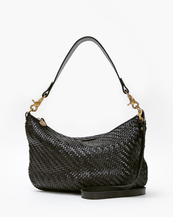 clare vivier Moyen Messenger Black Zig-Zag