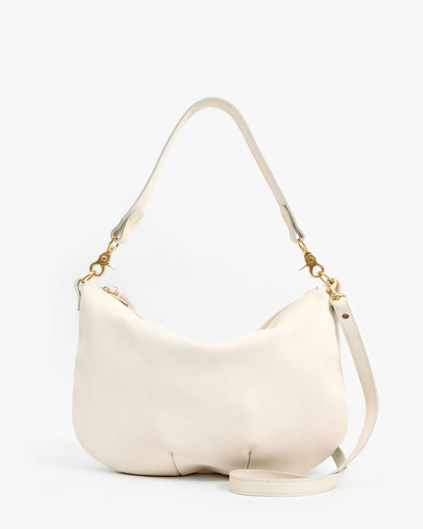clare vivier Moyen Messenger Cream
