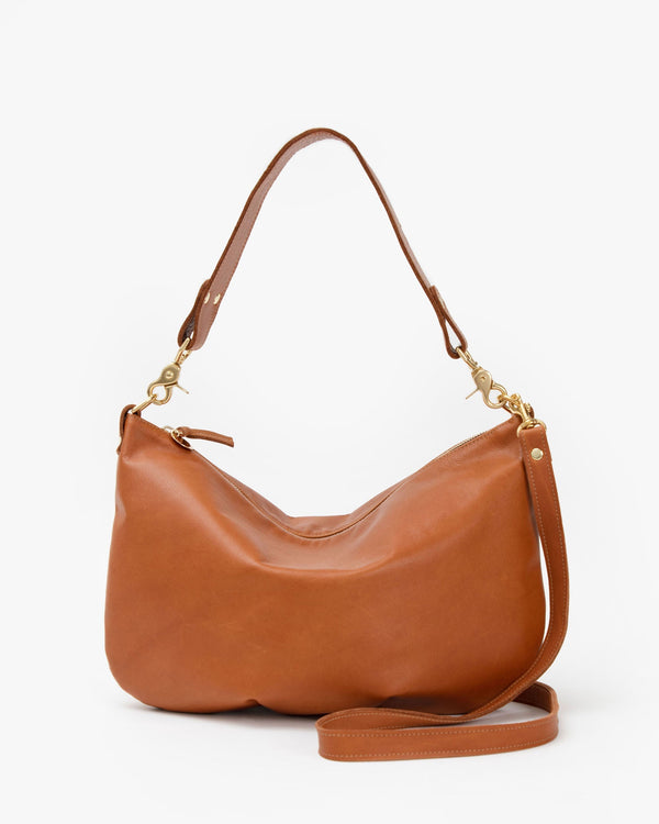 clare vivier Moyen Messenger Tan