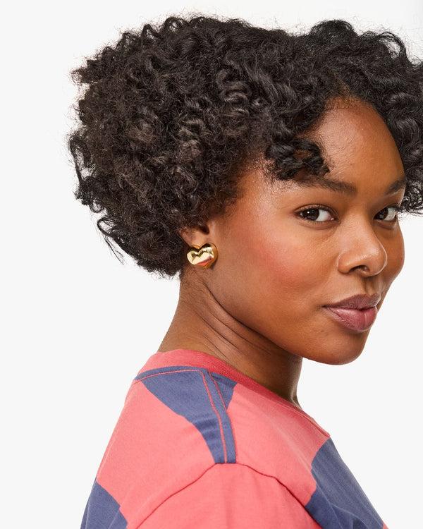 Clare Vivier Mylar Heart Earrings Gold