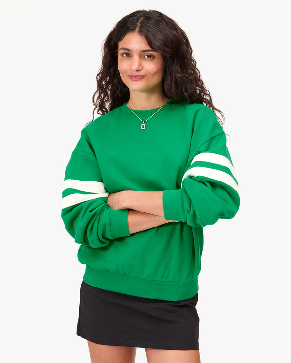 Clare Vivier Oversized Varsity Sweatshirt Green / XS