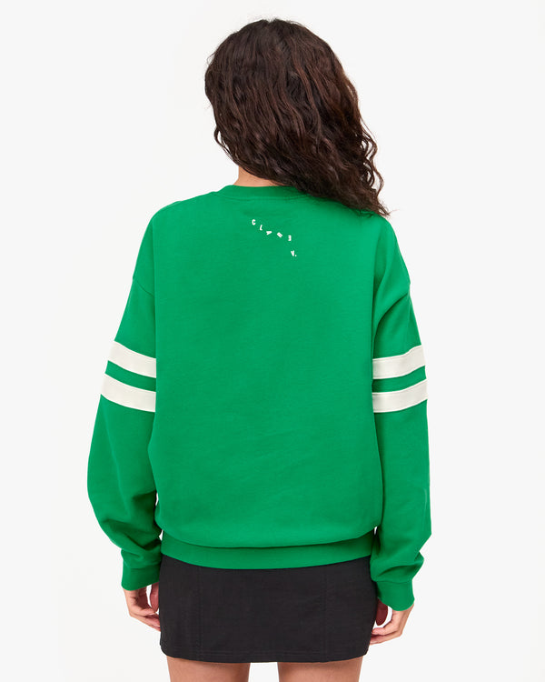 Clare Vivier Oversized Varsity Sweatshirt Green / XS