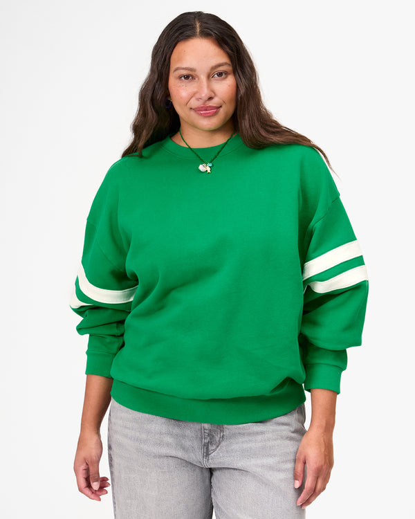 Clare Vivier Oversized Varsity Sweatshirt Green / XS
