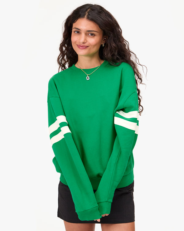 clare vivier Oversized Varsity Sweatshirt Green / XS