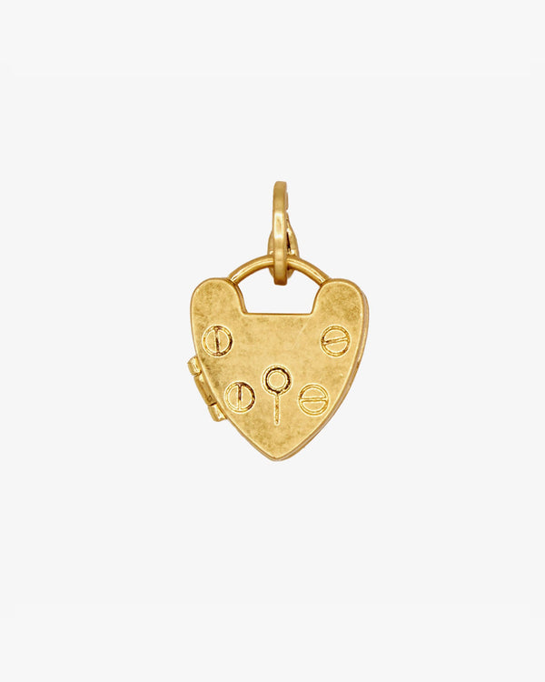 clare vivier Padlock Locket Charm Vintage Gold