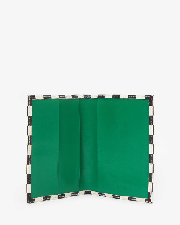 Clare Vivier Passport Sleeve Black/Cream Checkers