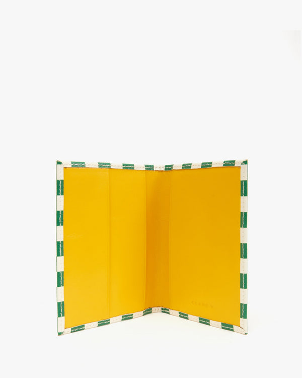 Clare Vivier Passport Sleeve Fern/Ivory Checker