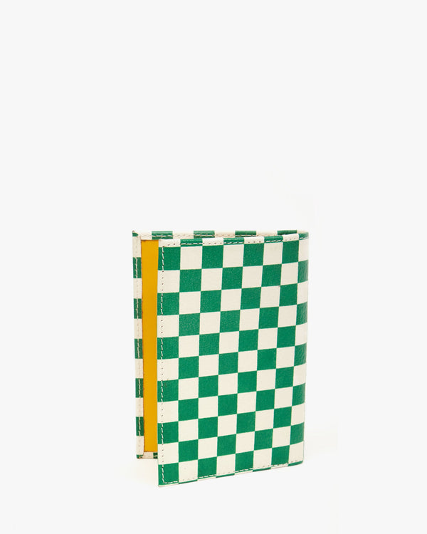 Clare Vivier Passport Sleeve Fern/Ivory Checker