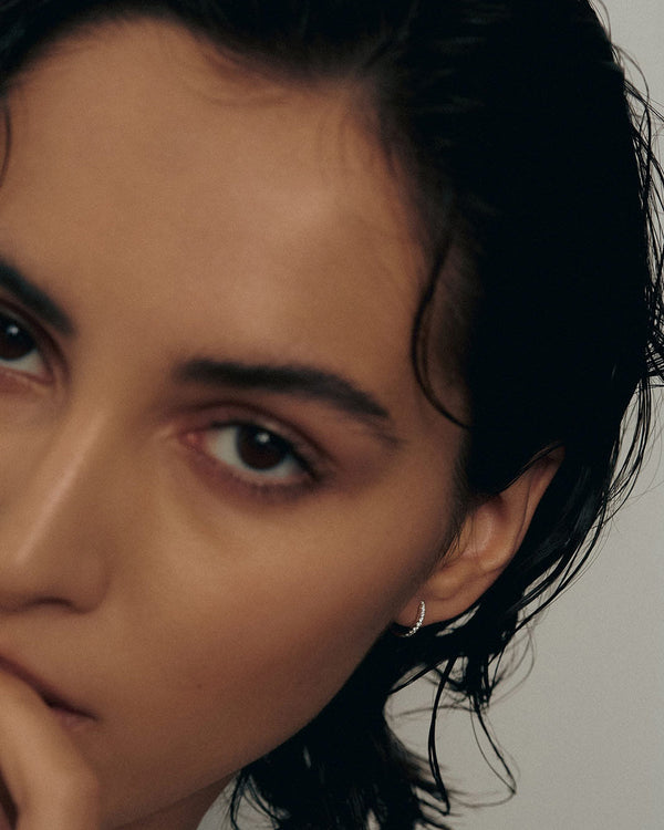 Clare Vivier Pavé Huggie Earrings Diamond 14k Gold