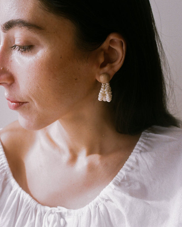 Clare Vivier Pearl Cluster Earrings Pearl