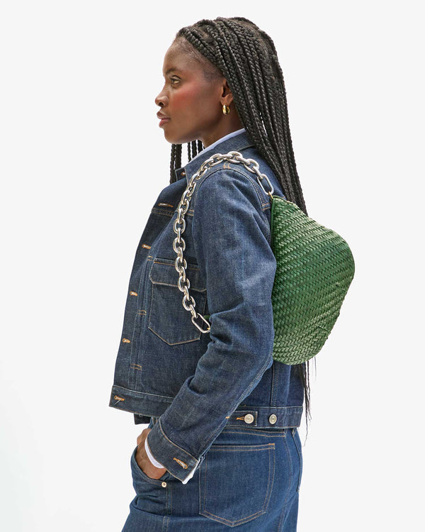 Clare Vivier Petit Moyen Evergreen Woven Zig-Zag