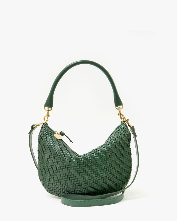 clare vivier Petit Moyen Evergreen Woven Zig-Zag