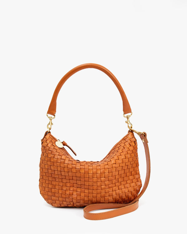 clare vivier Petit Moyen Natural Woven Checker