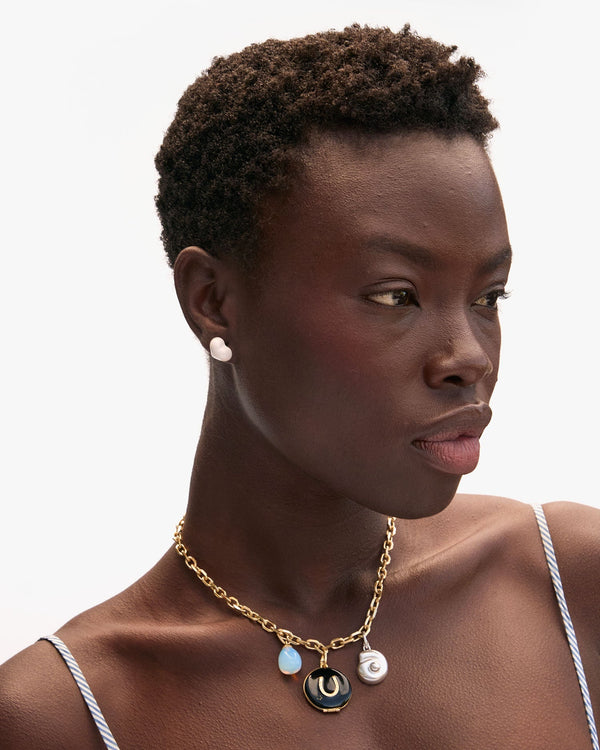 Clare Vivier Petit Mylar Heart Earrings Cream