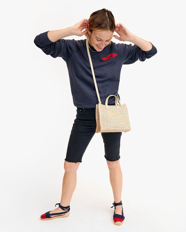 Clare Vivier Petit Simple Tote Cream Rattan