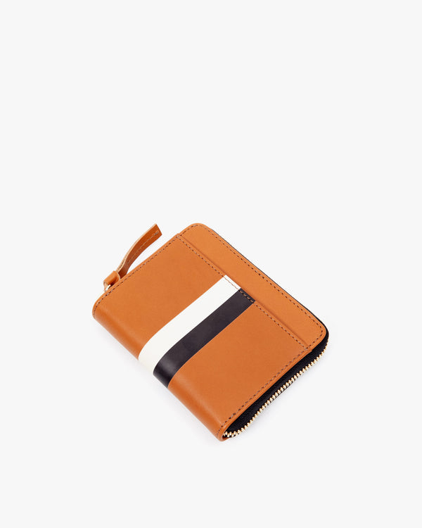 Clare Vivier Petit Zip Wallet Cuoio W/ Black/Cream