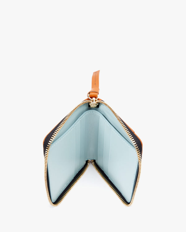 Clare Vivier Petit Zip Wallet Cuoio W/ Black/Cream