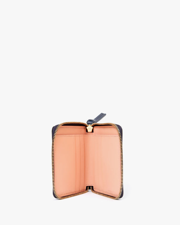 Clare Vivier Petit Zip Wallet Navy W/ Mini Dots