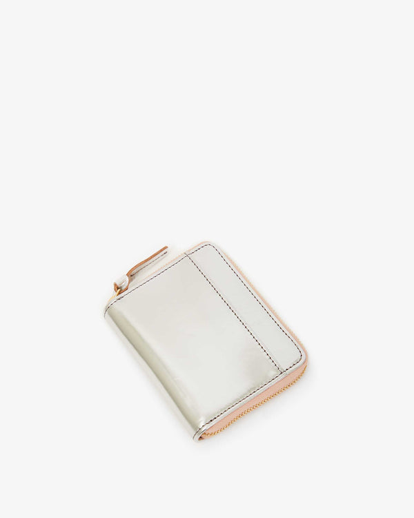 Clare Vivier Petit Zip Wallet Silver Specchio