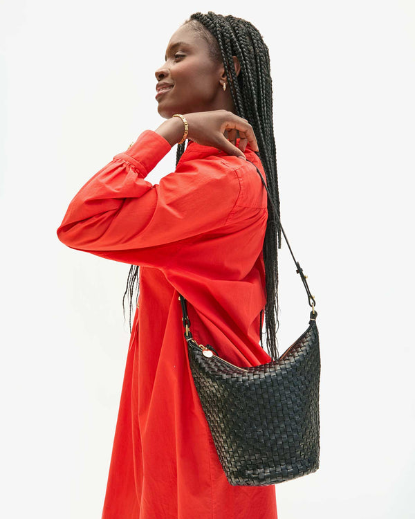 Clare Vivier Petite Jeanne Black Woven Checker