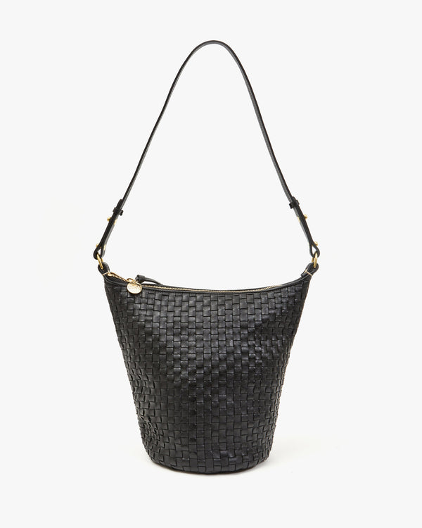 clare vivier Petite Jeanne Black Woven Checker