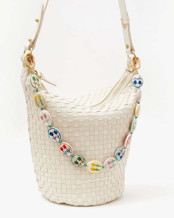 Clare Vivier Petite Jeanne Cream Woven Checker