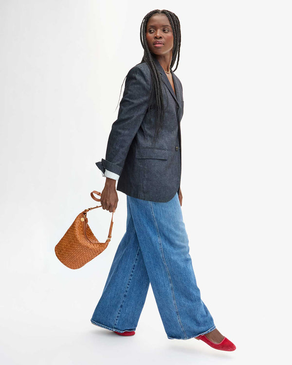 Clare Vivier Petite Jeanne Natural Woven Checker