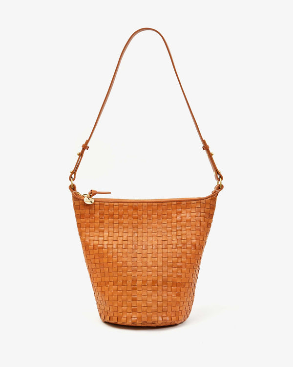 clare vivier Petite Jeanne Natural Woven Checker