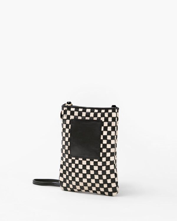 Clare Vivier Poche Black/Cream Woven Checker