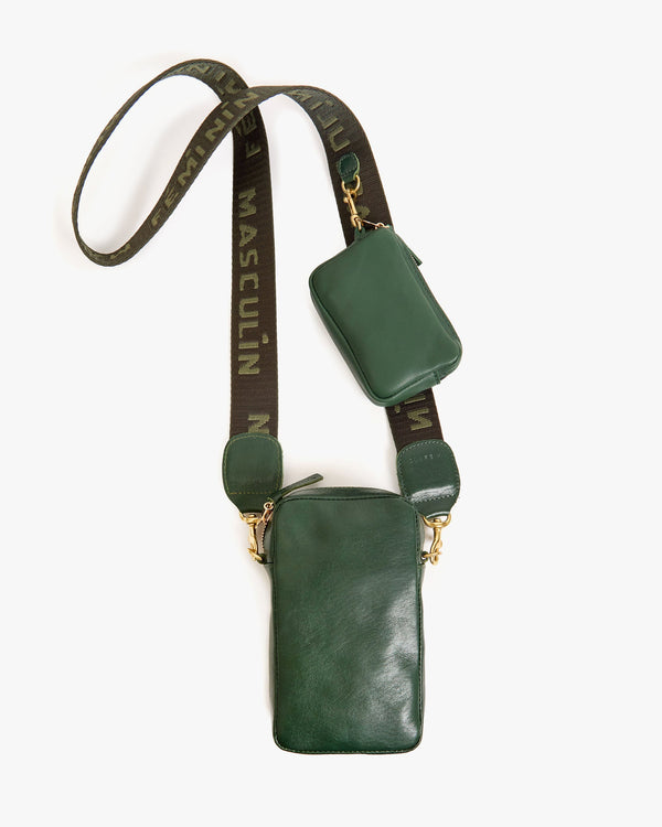 clare vivier Poche Sportif Evergreen Rustic