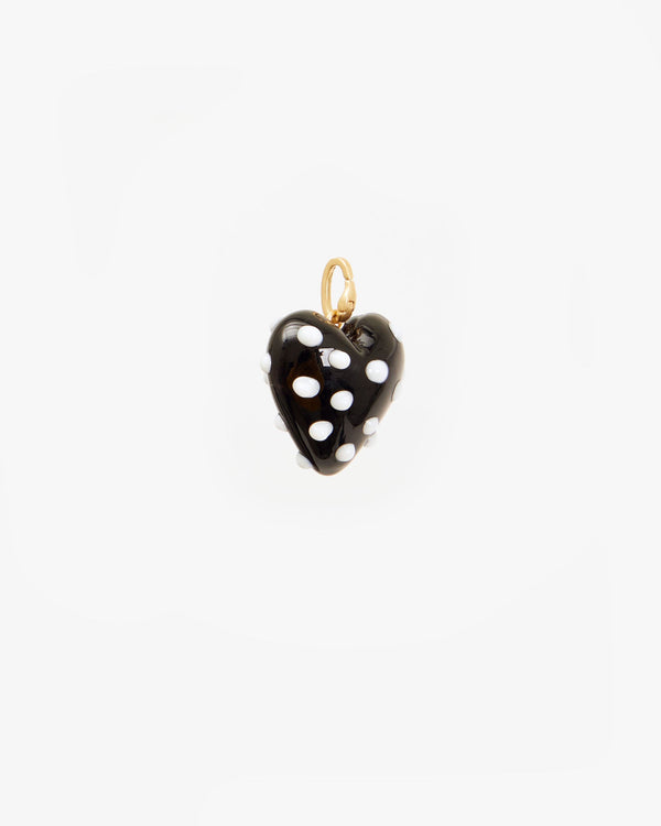 Clare Vivier Polka Dot Heart Charm Black