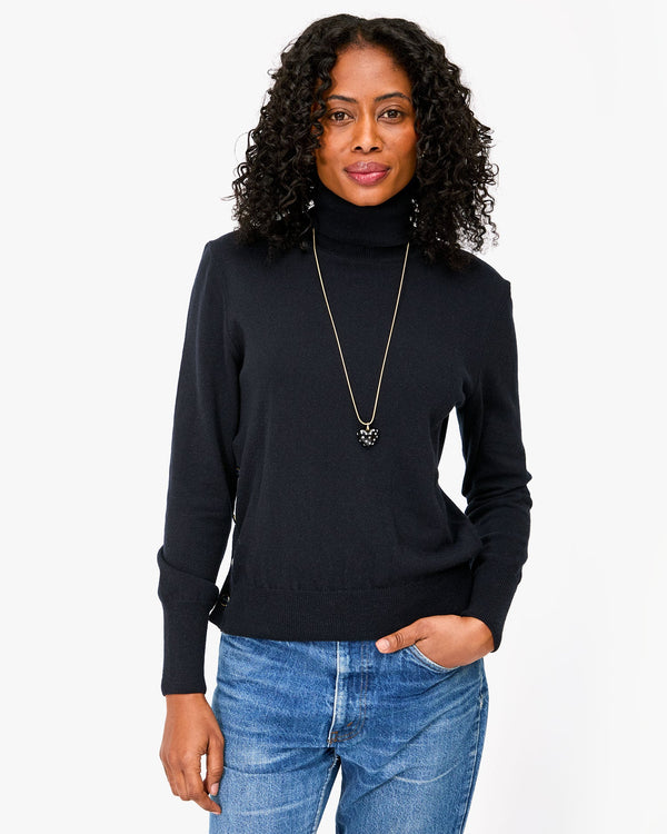 Clare Vivier Polka Dot Heart Charm Black