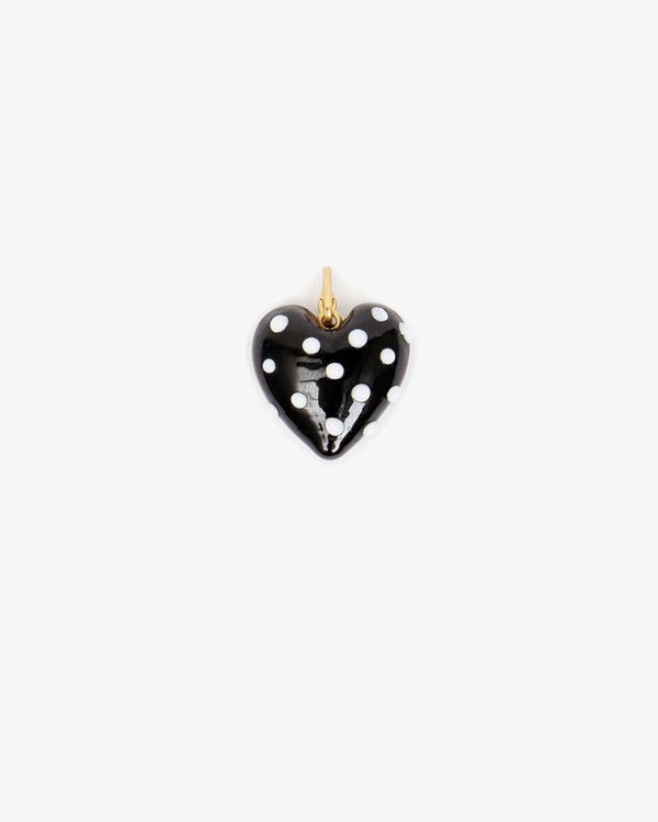 clare vivier Polka Dot Heart Charm Black