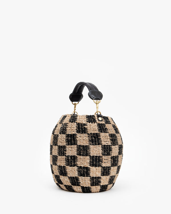 Clare Vivier Pot De Miel Black/Natural Checker