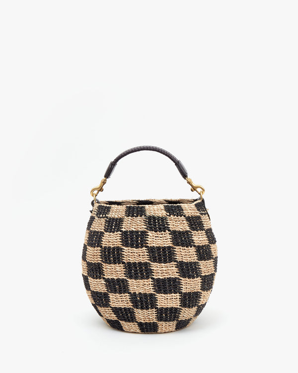 clare vivier Pot de Miel Black/Natural Checker