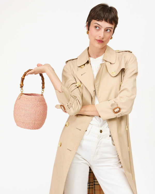 Clare Vivier Pot De Miel W/ Bamboo Handle Blush