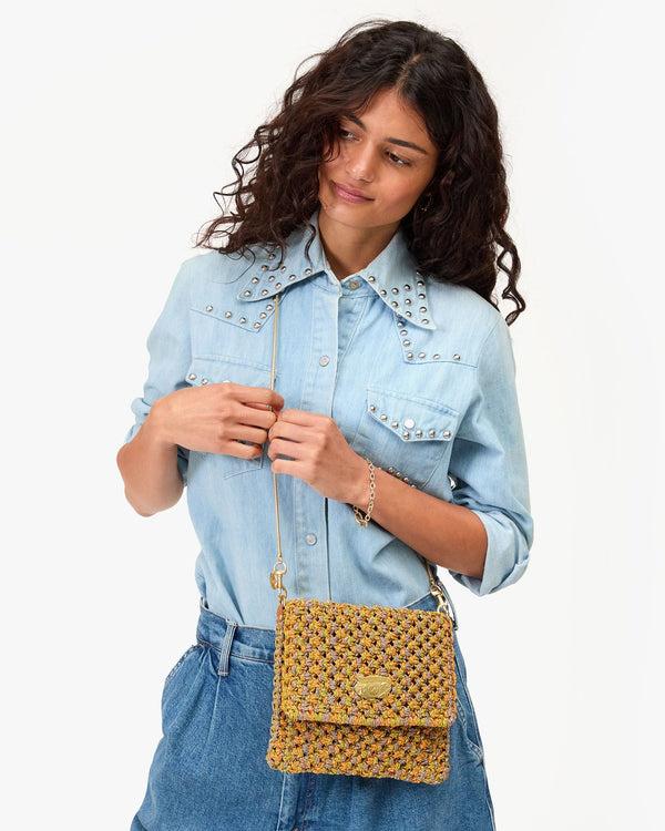 Clare Vivier Ramya Neon Multi Metallic Crochet