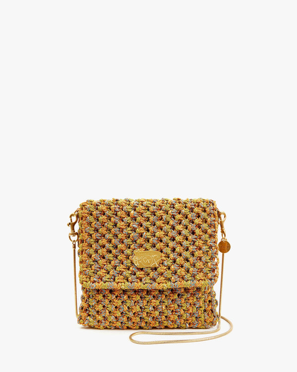 clare vivier Ramya Neon Multi Metallic Crochet