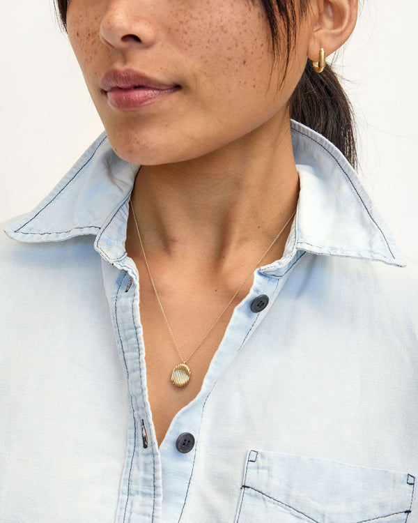 Clare Vivier Ridge Locket 14k Gold