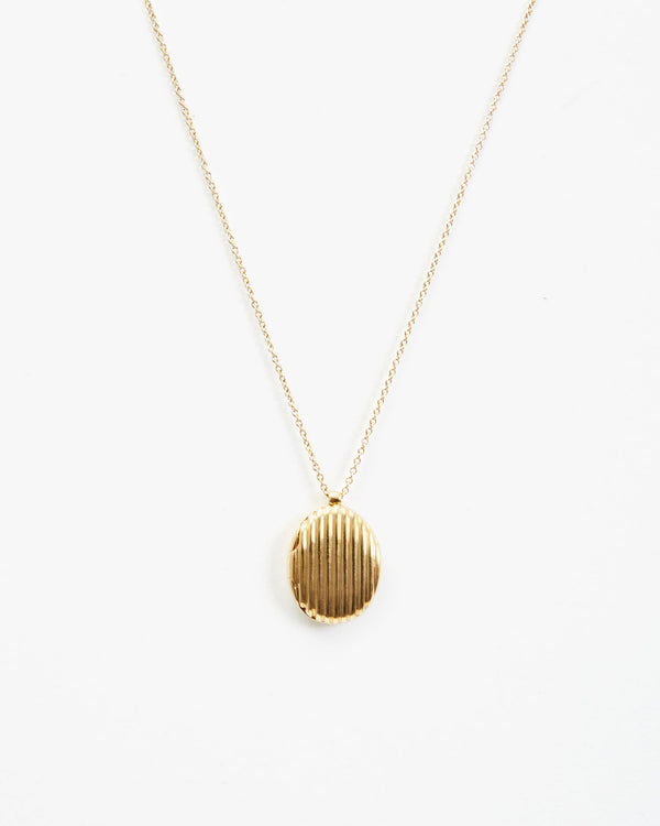 clare vivier Ridge Locket 14k Gold