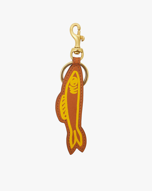 clare vivier Sardine Keychain Cuoio
