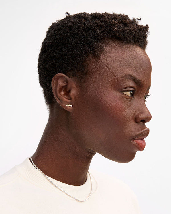 Clare Vivier Sardine Stud Earrings Vintage Gold