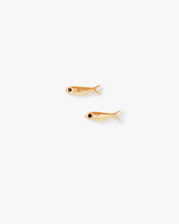 clare vivier Sardine Stud Earrings Vintage Gold
