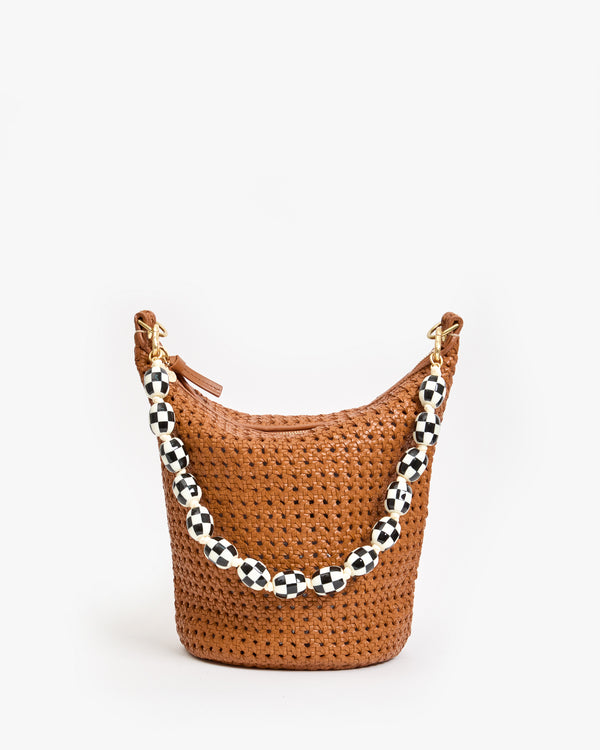 Clare Vivier Shortie Strap Black/Cream Checker